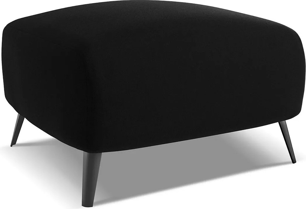 Pufa - z tkaniny welwetowej - czarny - MALIE