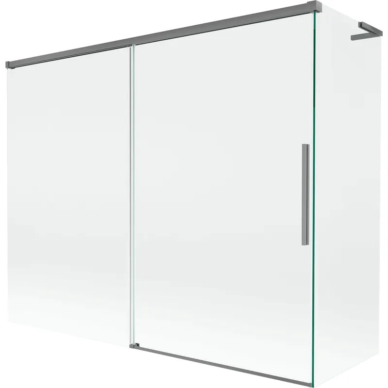 Mexen Rox L parawan nawannowy 2-skrzydłowy rozsuwany 190 + 80 x 150 cm, transparent, gun metal - 8C9L-190-080-95-00