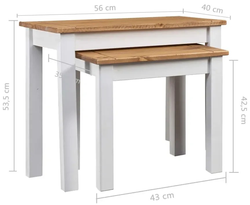 Skandynawski zestaw 2 białych stolików kawowych S9-T37