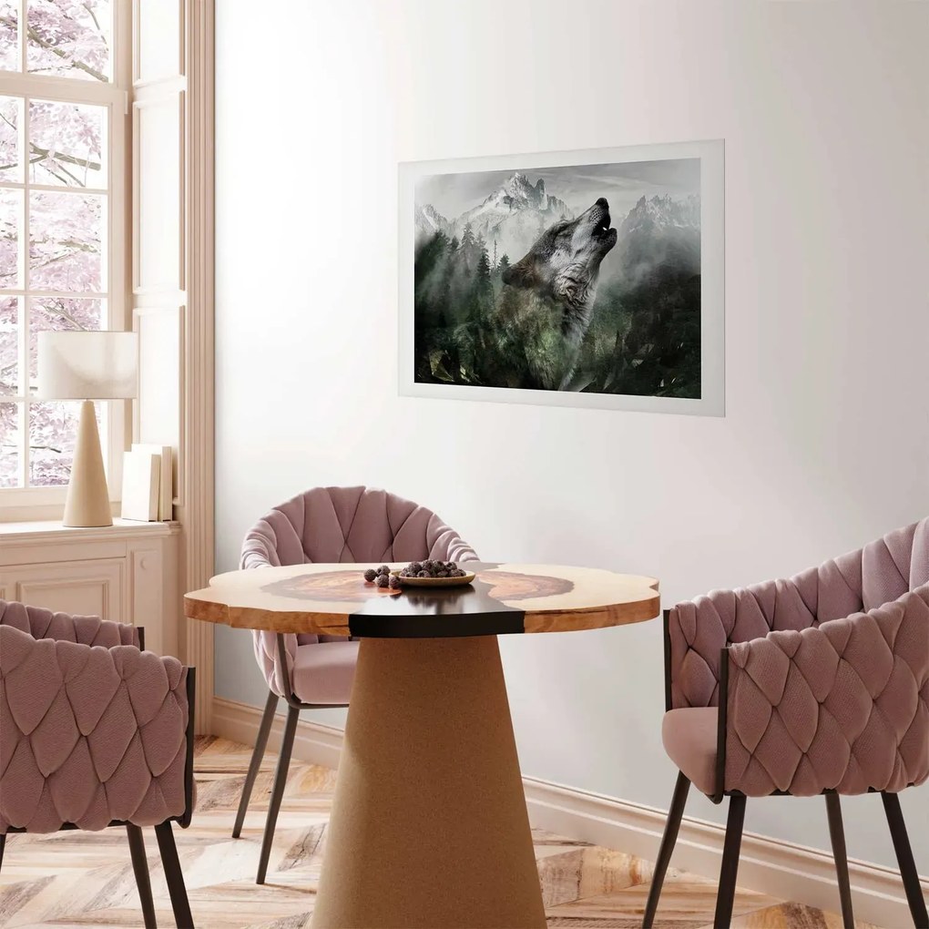 Plakat Wyjący wilk 60x40 cm bez ramy z marginesem ARTGEIST B