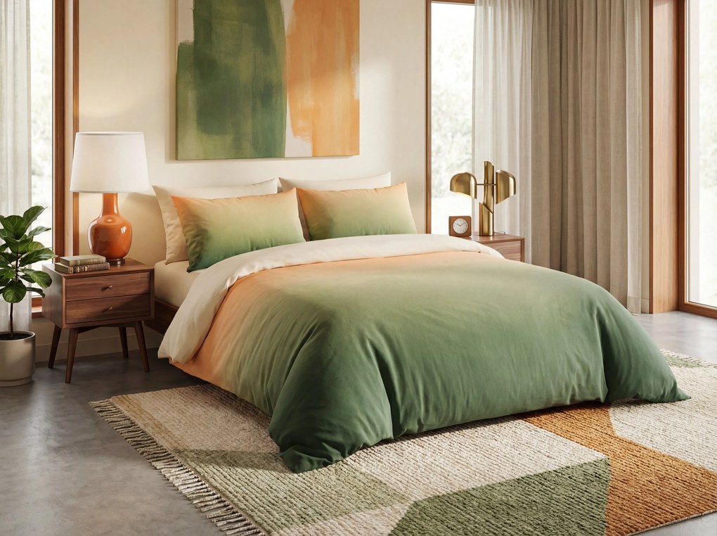 PrzytulneMieszkanie.pl PrzytulneMieszkanie.pl Pościel z mikrofibry VEROLA zielona Rozmiar pościeli: 2 szt 70 x 80 cm | 160 x 200 cm