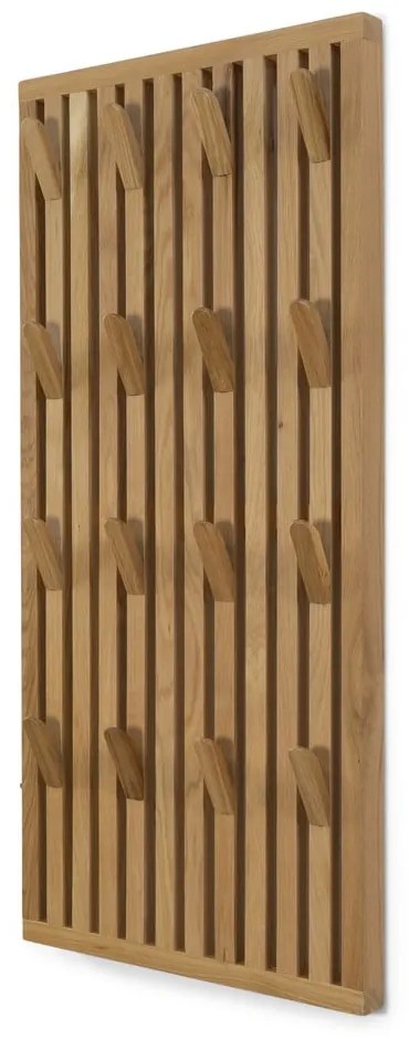 Panel z wieszakami do przedpokoju z litego drewna dębowego w naturalnym kolorze 46x100x8 cm Parco – Spinder Design