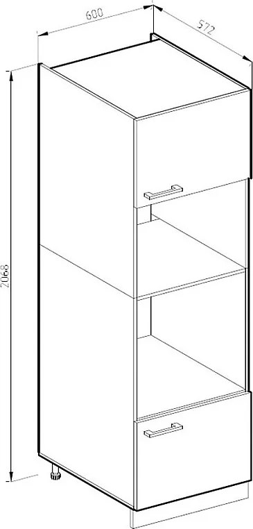 Szafka do mikrofalówki beton 60x57.2x206.8 r-line