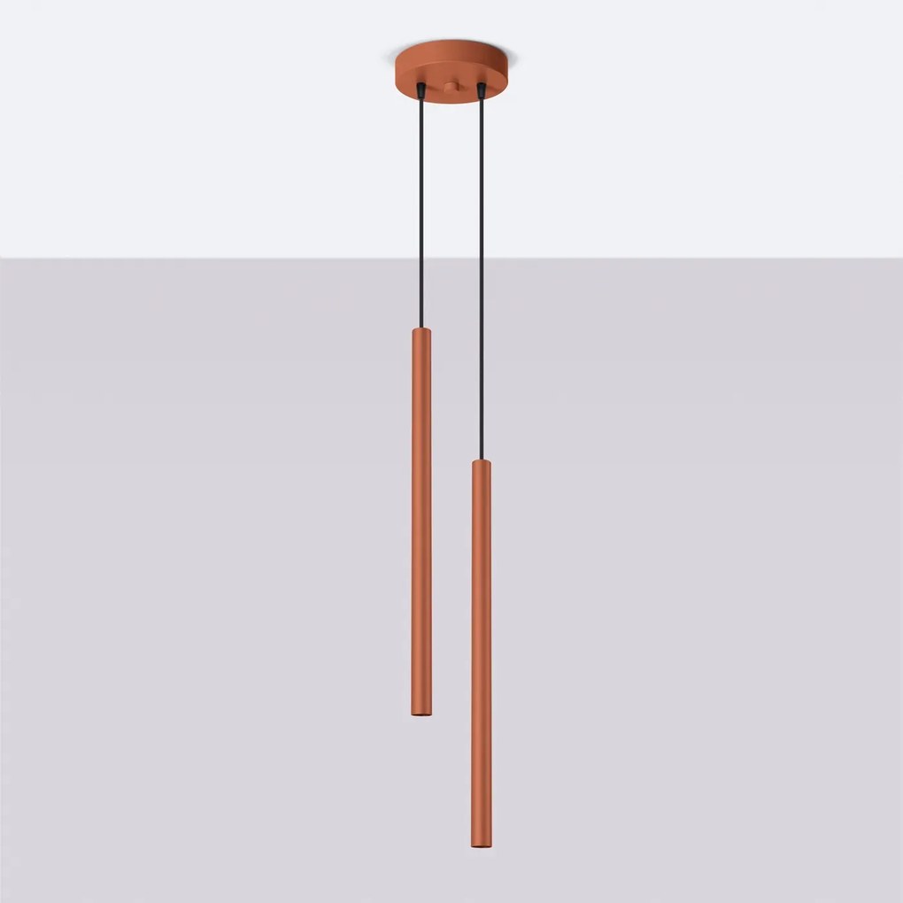 Lampa wisząca PASTELO 2 ochra czerwona SOLLUX LIGHTING