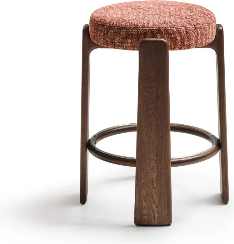 Hoker z litego drewna jesionowego w kolorze terakoty/w ciemnym naturalnym kolorze (wysokość siedziska 65 cm) Granite – Kave Home