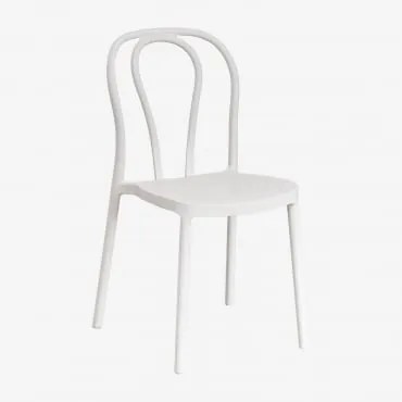 Zestaw 2 Sztuk Sztaplowanych Krzeseł Ogrodowych Z Polipropylenu Mizzi Gardenia Biel - Sklum