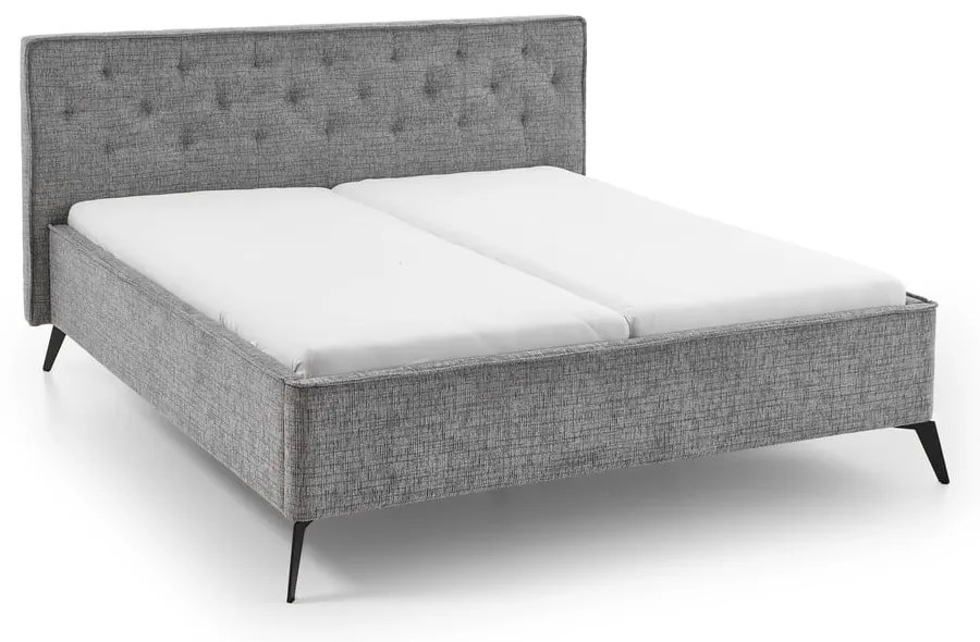 Szare tapicerowane łóżko dwuosobowe 180x200 cm Alicante – Meise Möbel