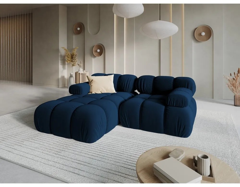Niebieska aksamitna sofa 191 cm Bellis – Micadoni Home