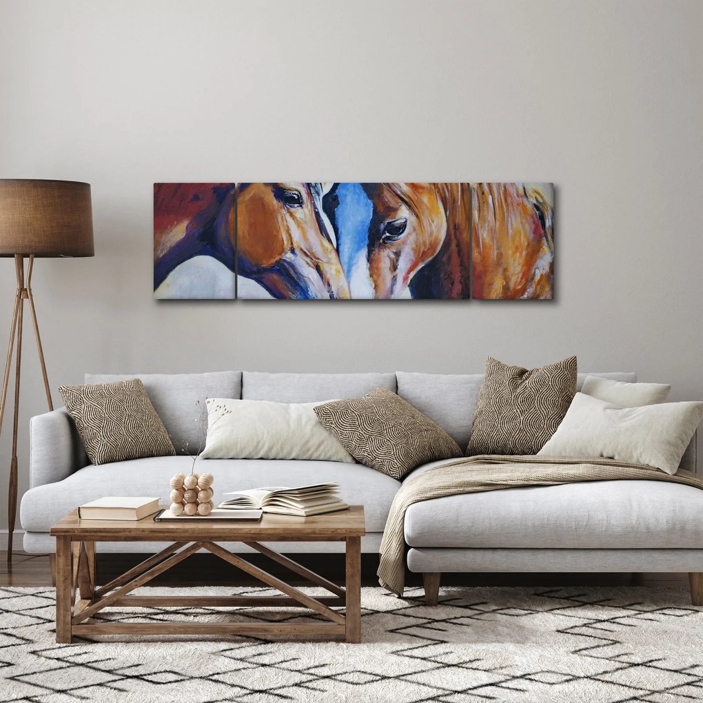 Obraz - Zakochane konie (170x50 cm)