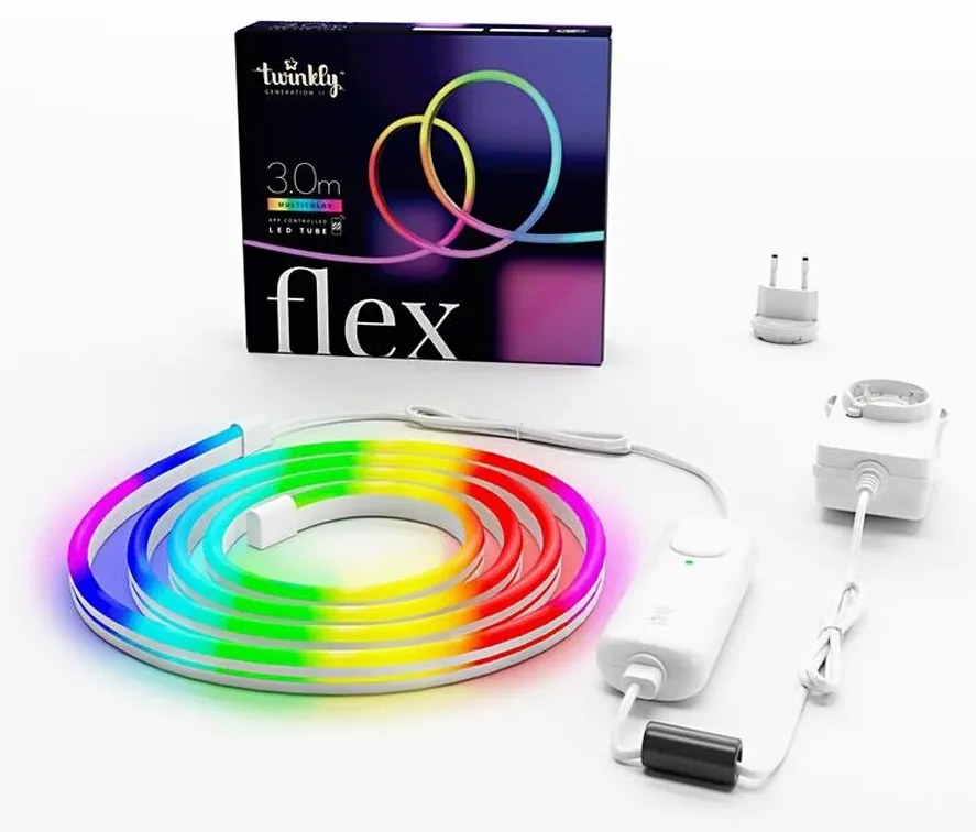 Twinkly TWFL300STW-WEU - Elastyczny, ściemnialny pasek LED RGB FLEX, 300 diod, 3 m, Wi-Fi