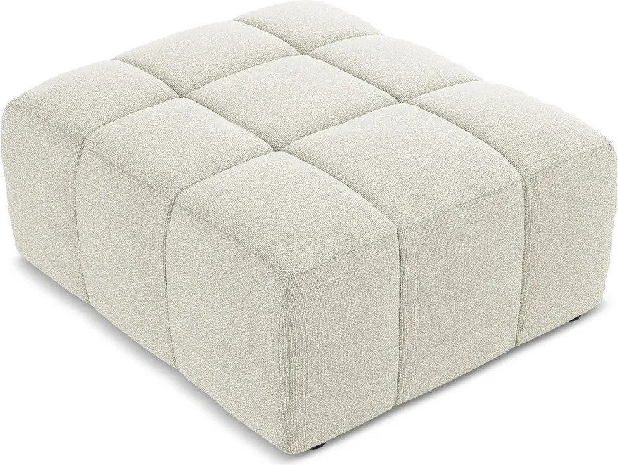 Beżowy podnóżek z materiału bouclé Aloha – Makamii