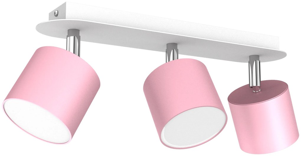 Lampa sufitowa DIXIE PINK 3xGX53, potrójna, na listwie, kierunkowa, różowa