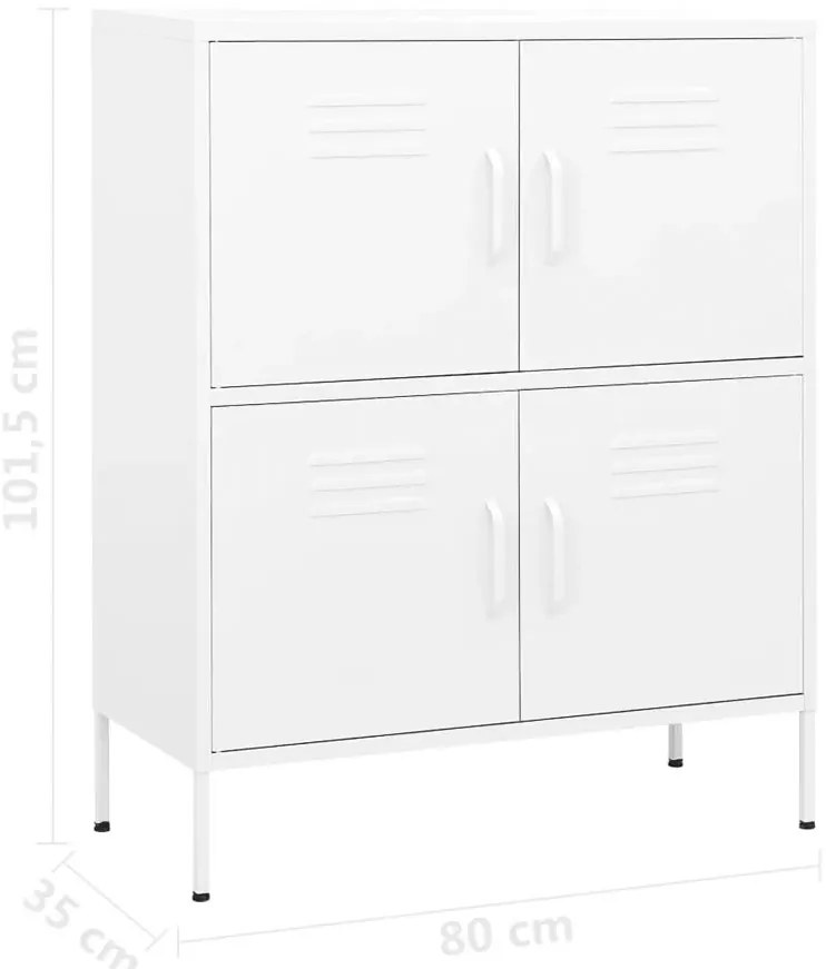 Biała stalowa szafka na nóżkach E3-C23