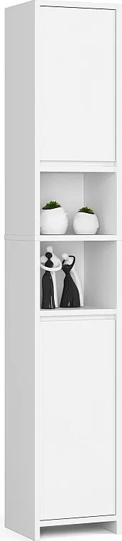 Słupek łazienkowy AKORD UNI Biały mat 32 cm 2 drzwi 4 półki 32x28x180 cm