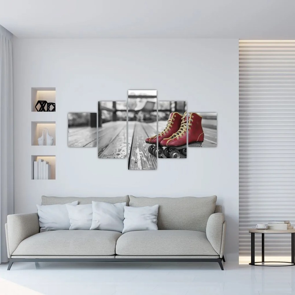 Obraz czerwonych starych wrotek (125x70 cm)