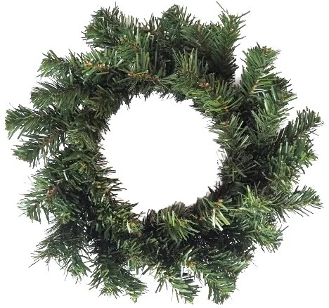 Sztuczny zielony wieniec bez ozdób, śr. 30 cm, śred. 30 cm