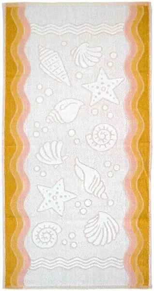 Ręcznik bawełniany Greno Flora Ocean 50x100 żółty GRENO