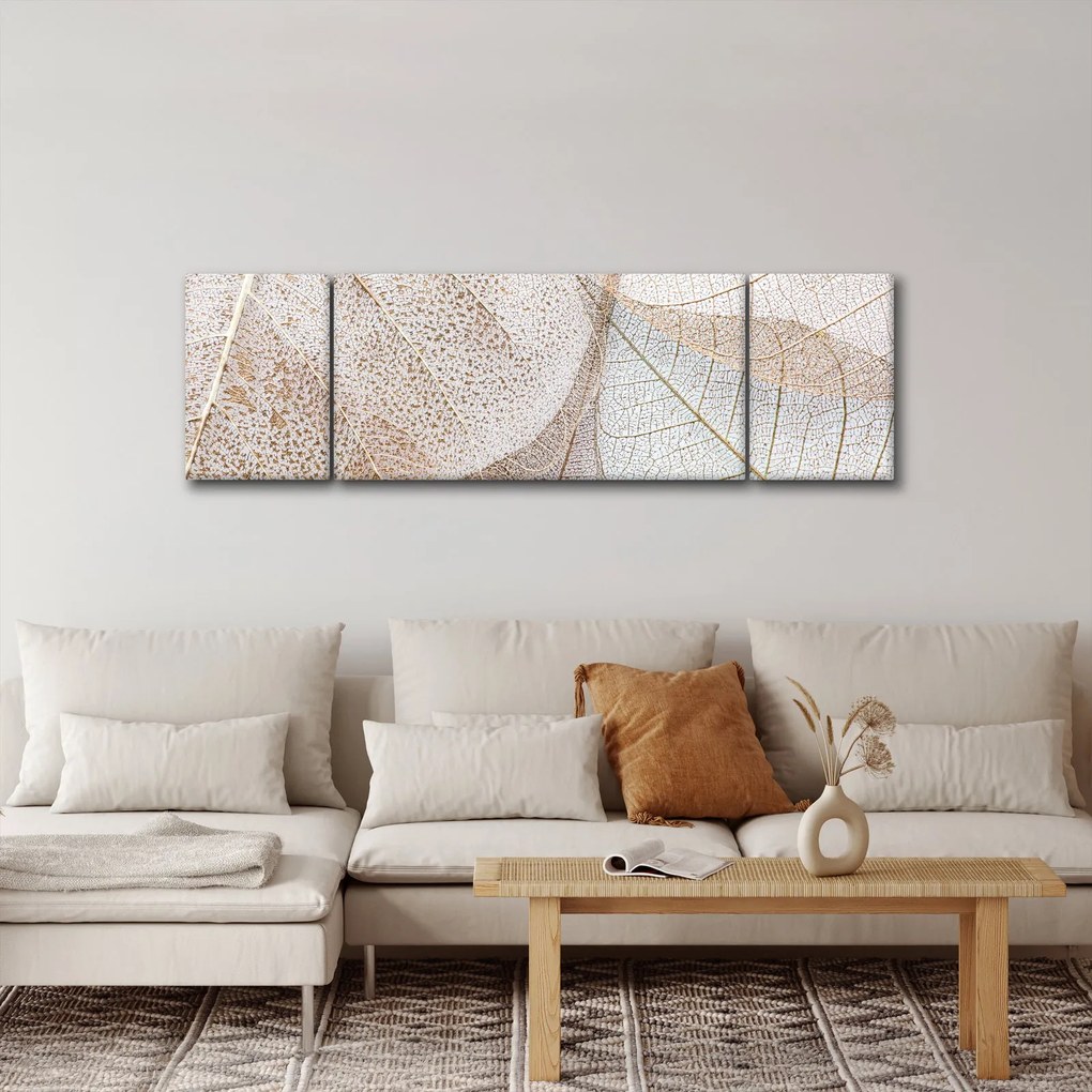 Obraz - Beżowe liście (170x50 cm)