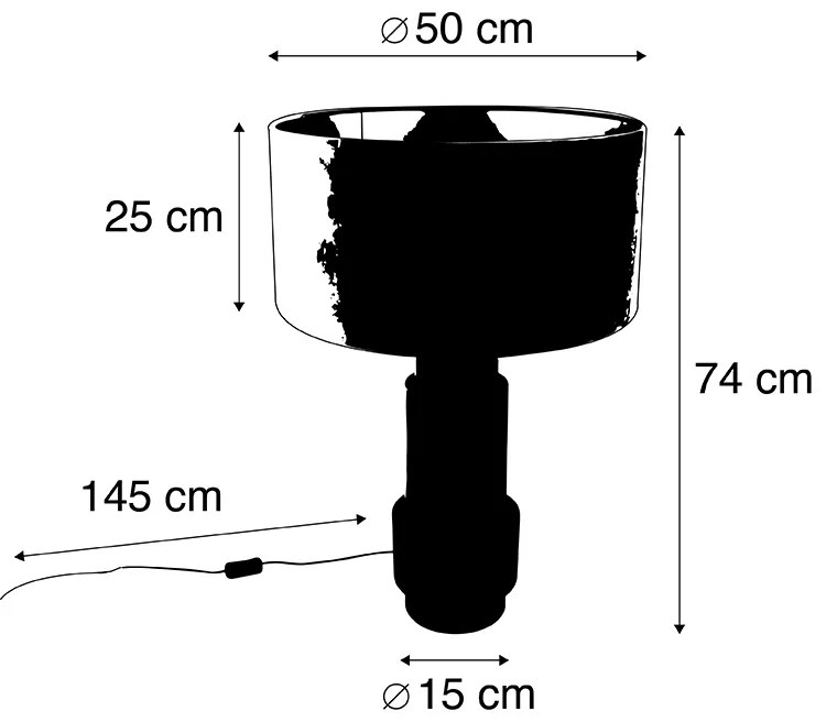 Lampa stołowa art deco brąz klosz biały 50cm - Bruut ArtDeco Oswietlenie wewnetrzne