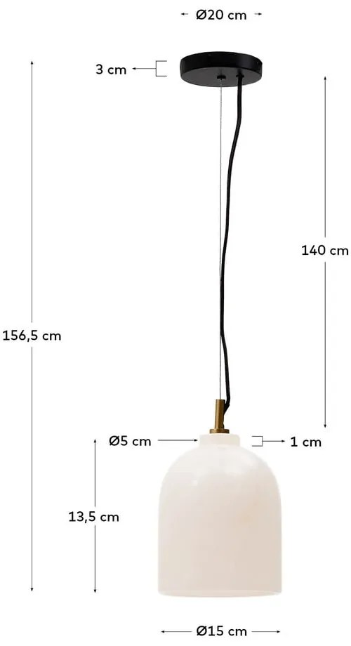 Lampa wisząca w kolorze kości słoniowej ø 15 cm Shenli – Kave Home