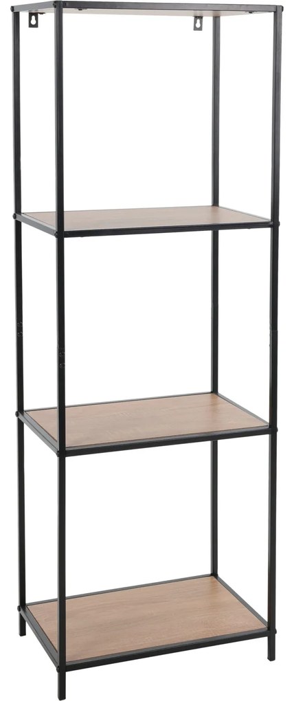 Metalowy regał z 4 półkami MDF, 45 x 30 x 130 cm