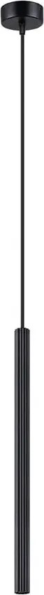 Czarna lampa wisząca tuba z ryflowanym kloszem - 4G A612 P9-K55