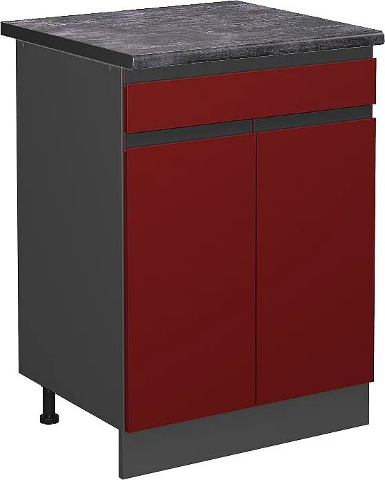 Szafka dolna do kuchni czerwony 60x60x81.6 r-line
