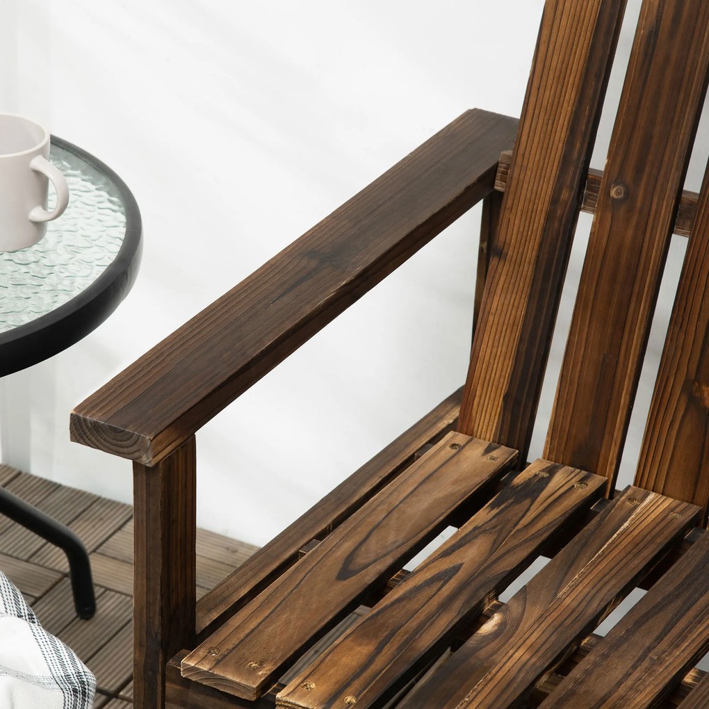 Outsunny Ławka ogrodowa 2-osobowa z oparciem i podłokietnikami Wytrzymała do 240 kg Wypalany wygląd | Aosom PL