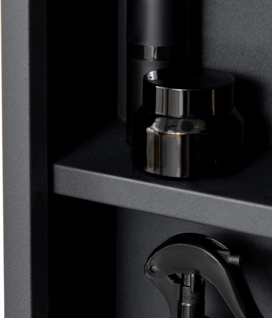 kleankin Szafka z Lustrem, Szafka Łazienkowa, 3 Regały, Stal Nierdzewna, 40x12x60cm, Czarna