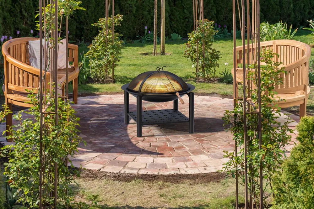 Palenisko z miejscem na drewno FIRE, Ø55cm, czarna Gardebruk