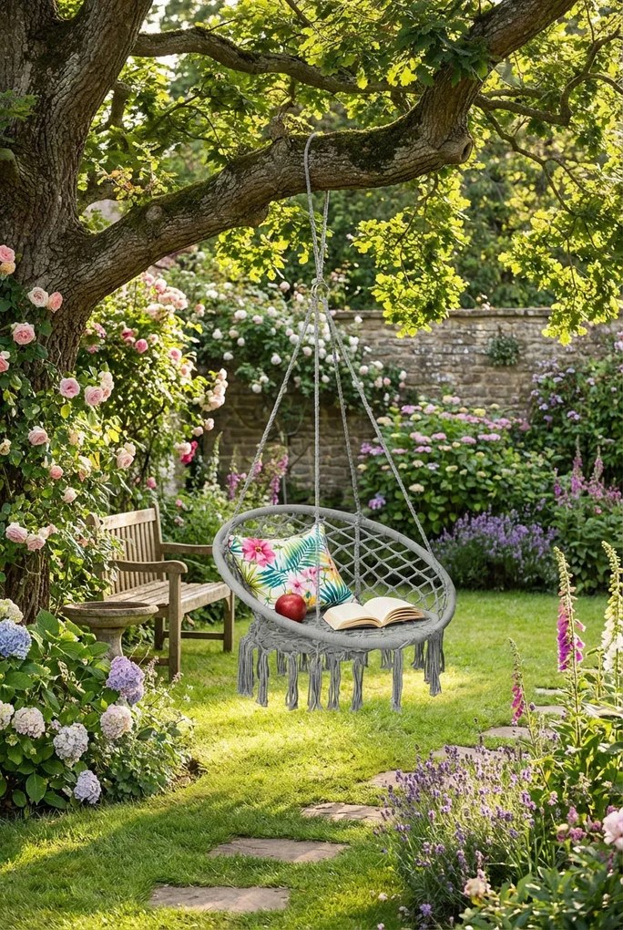 Wiszący fotel hamakowy szary Z0-A98