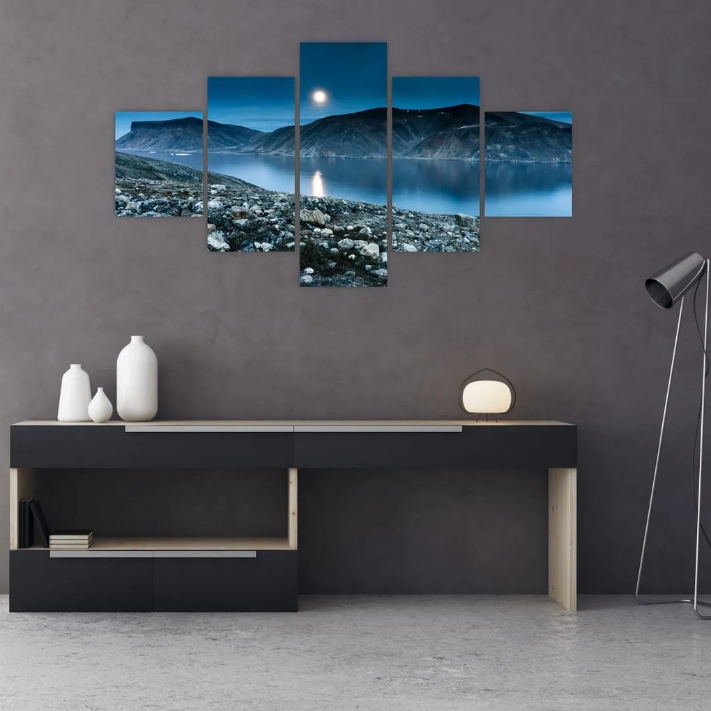 Obraz nocnego krajobrazu, Islandia (125x70 cm)