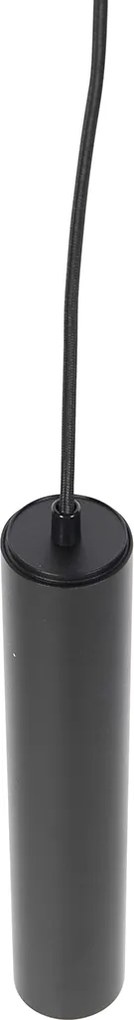 Designerska lampa wisząca czarna z adapterem szynowym 1-fazowym - Slimline Tuba Small