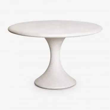 Okrągły Stół Ogrodowy Ø120 Cm Z Betonu Eloria Sand Grey - Sklum