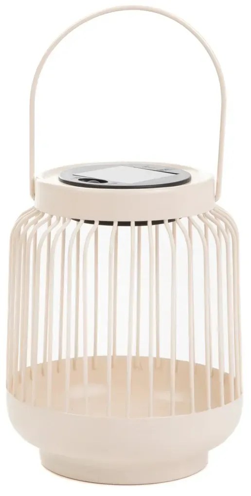 Lampion solarny FONAR metalowy ecru 12,5x12,5x11,5 cm HOMLA