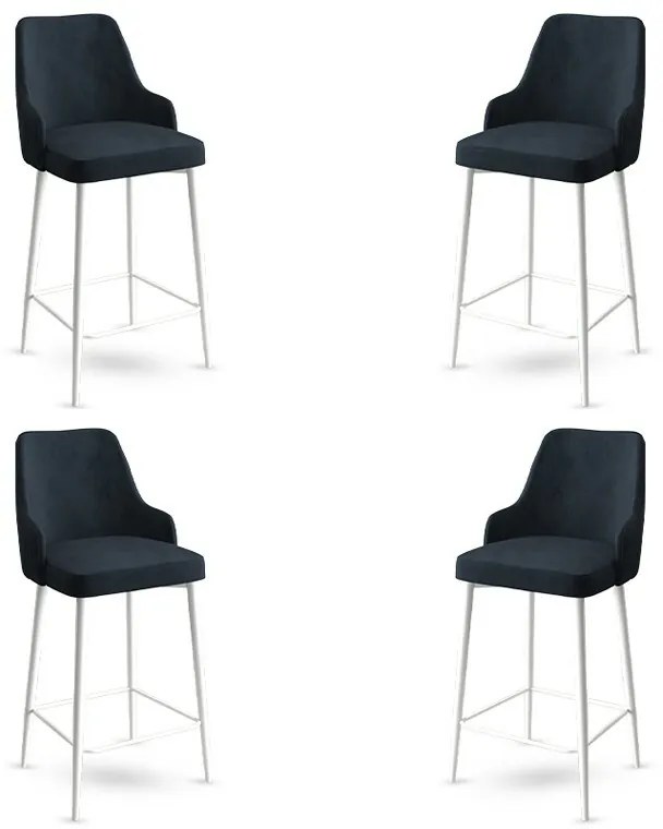 Zestaw krzeseł barowych Enox Anthracite and White,4 szt.