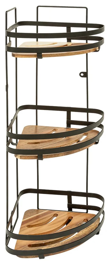 Narożna półka pod prysznic BLACKACIA, bez wiercenia, 23,5 x 19,5 x 55 cm