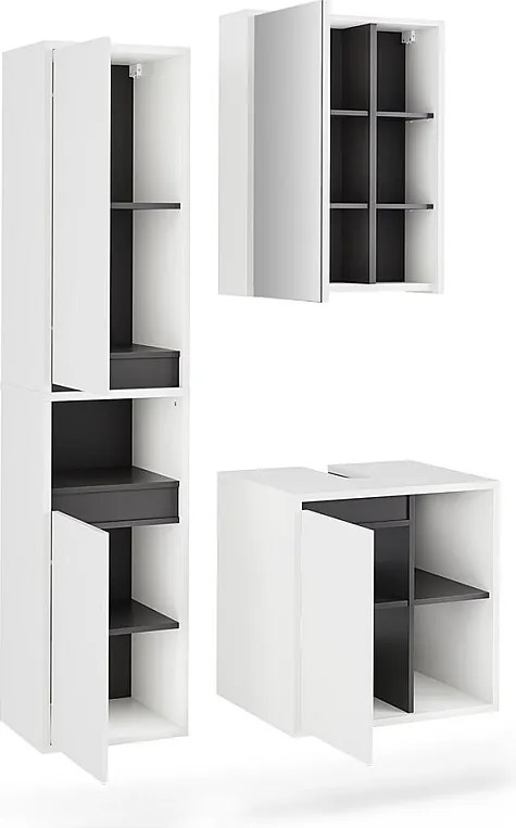 Zestaw mebli łazienkowych biały/szary 60x45.5x60 viola