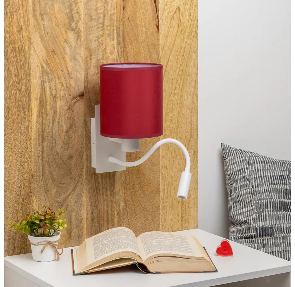 Brilagi-LED Kinkiet NUBILA 1xE27/25W/230V+LED/3W biały/pompej. czerwony