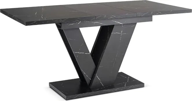 Stół Prostokątny Rozkładany CLARK 120-160 cm Czarny Marmur Glamour