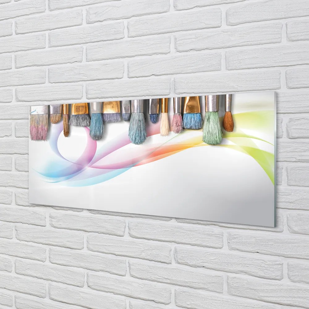 Szklany Panel Pędzle i Malarski Obraz