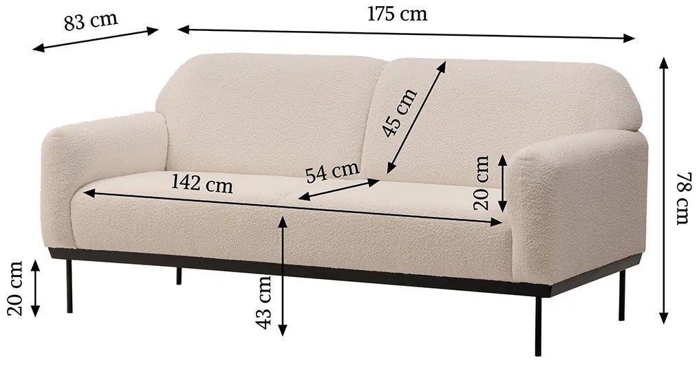 Kremowa designerska sofa ANDERSON