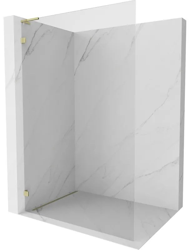 Mexen Lunar L ścianka prysznicowa Walk-in lewa 60 x 200 cm, transparent 8 mm, złota - 830L-060-000-50-00-L