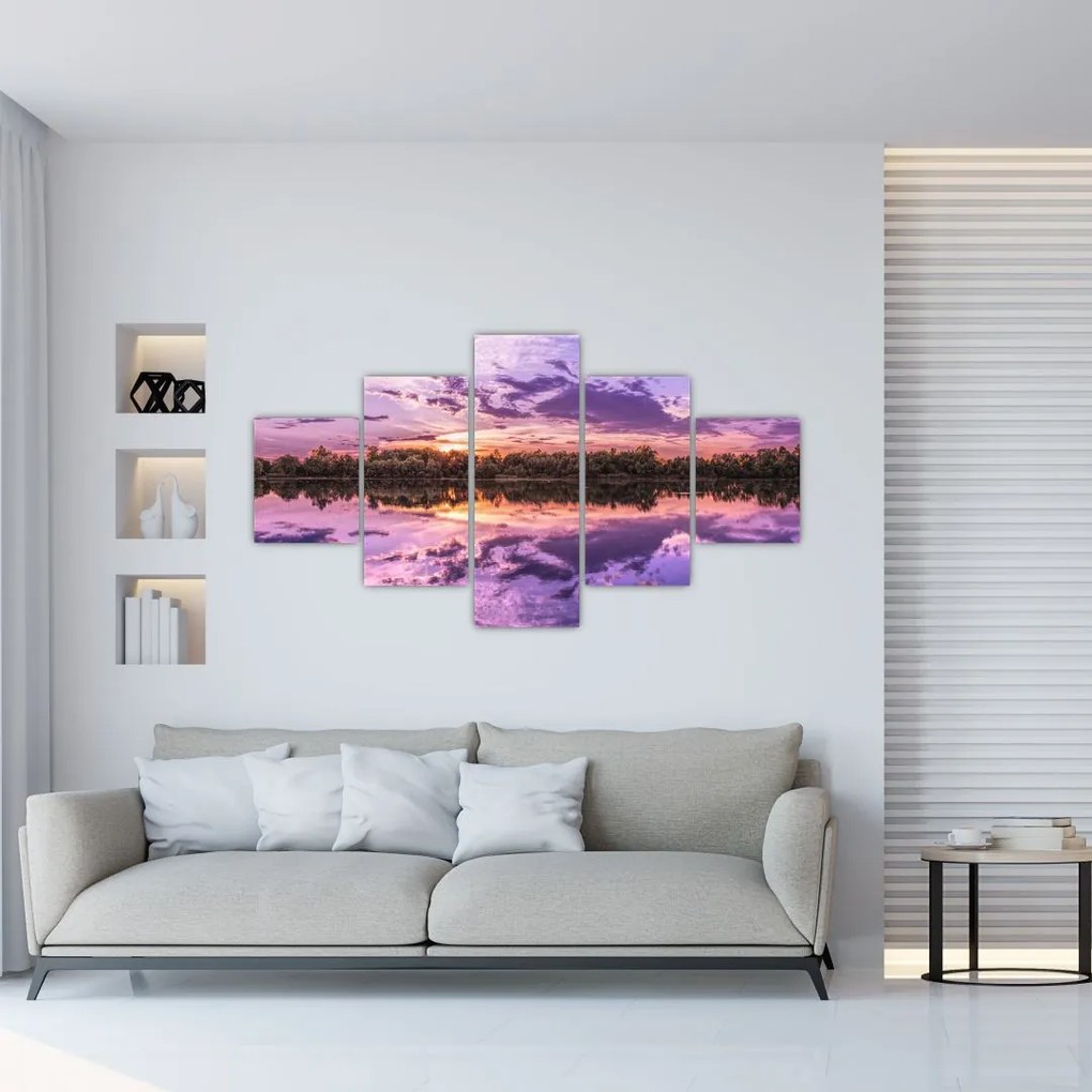Obraz fioletowego nieba (125x70 cm)