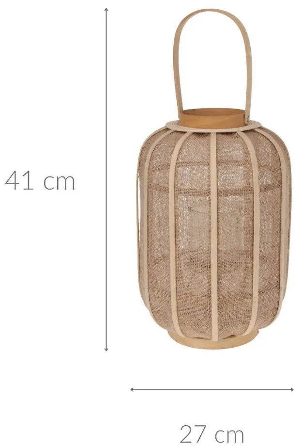Lampion rattanowy BOHO z szerokim uchwytem