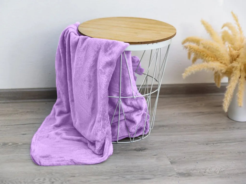 Koc z mikrofibry VIOLET 150x200 cm jasnofioletowy