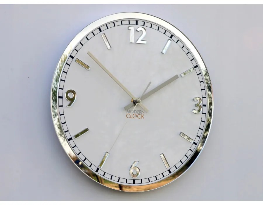 Zegar na ścianę klasyczny cichy mechanizm okrągły z białą tarczą akrylowy