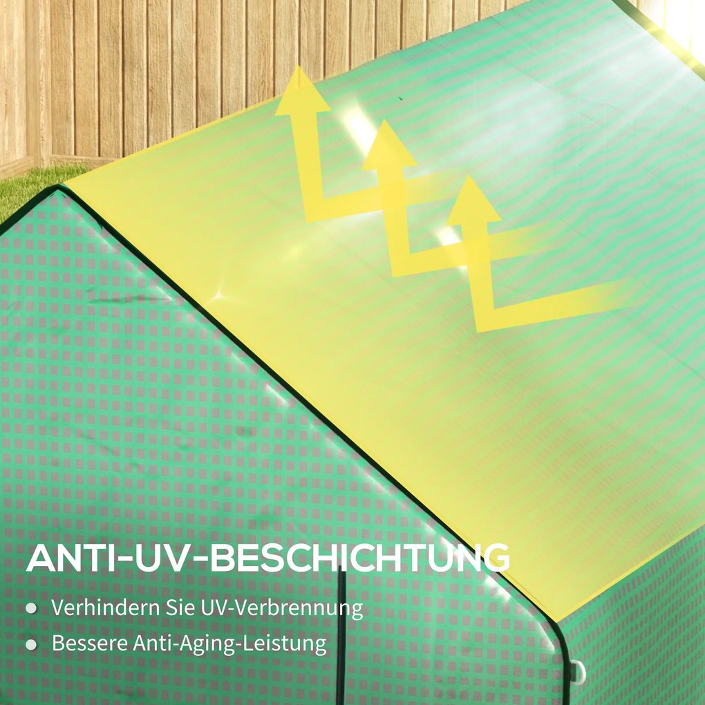Outsunny Zastępcza plandeka do tunelu ogrodniczego, odporna na warunki atmosferyczne, odporna na UV, 140 x 213 x 190 cm, Zielona