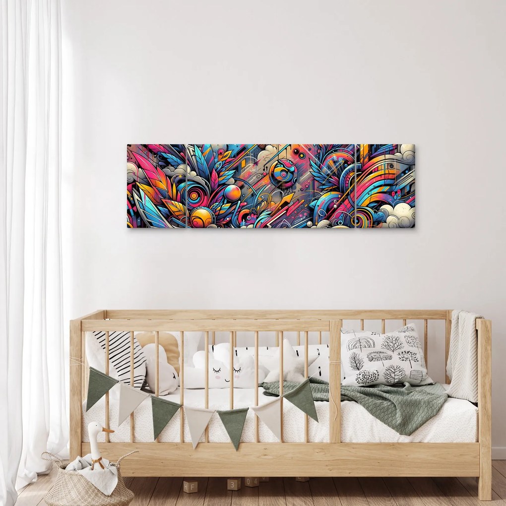 Obraz - Kolorowe graffiti (170x50 cm)