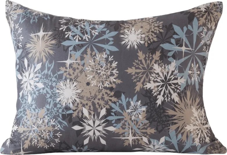 Poszewka na poduszkę z mikrofibry SNOWFLAKE 70x90 cm, niebieskoszara